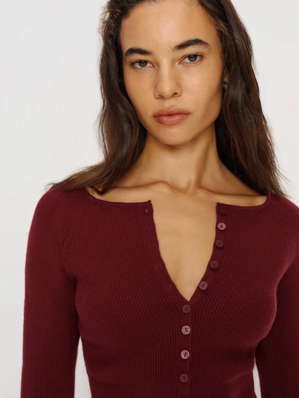NWT Reformation Regenerative merino cardigan in Chianti